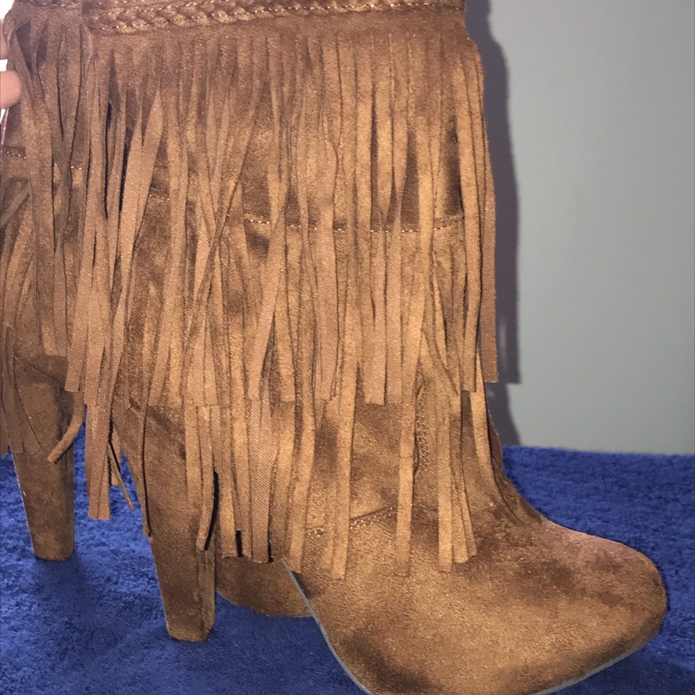 Women’s High Heel Hidden Platform Faux Suede Boots